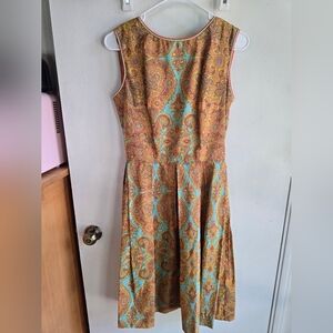 Flutterbye Vintage 1960's Elegant Paisley Print Dress